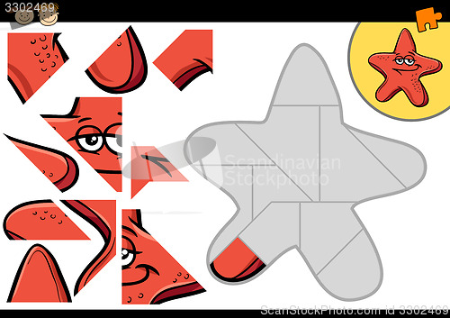 Image of cartoon starfish jigsaw puzzle game