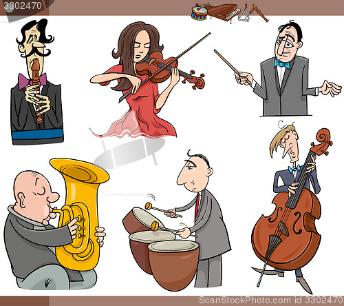 Image of musicians characters set cartoon
