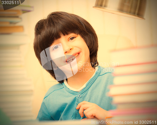 Image of boy in the library