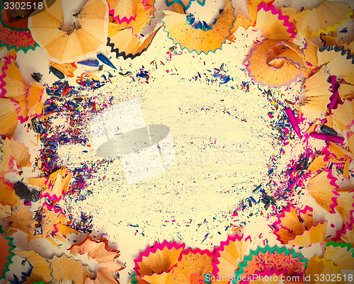 Image of pencil shavings with copy-space