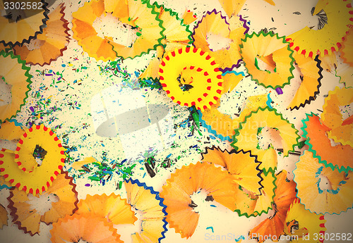 Image of colored pencil shavings