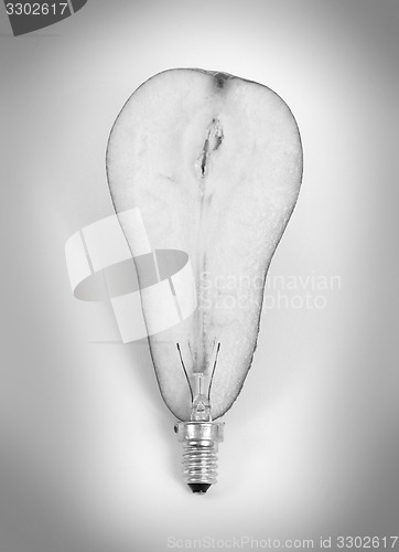 Image of Light bulb made out of a pear