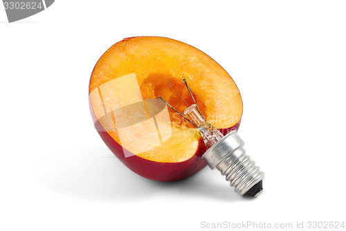 Image of Nectarine lightbulb, concept of green energy