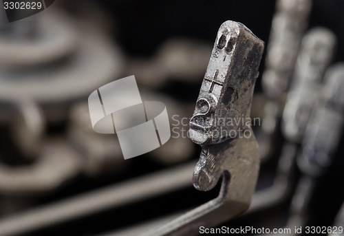 Image of 2 hammer - old manual typewriter