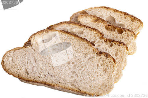 Image of tasty fresh baked bread bun baguette natural food