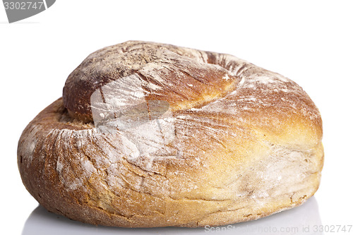 Image of tasty fresh baked bread bun baguette natural food