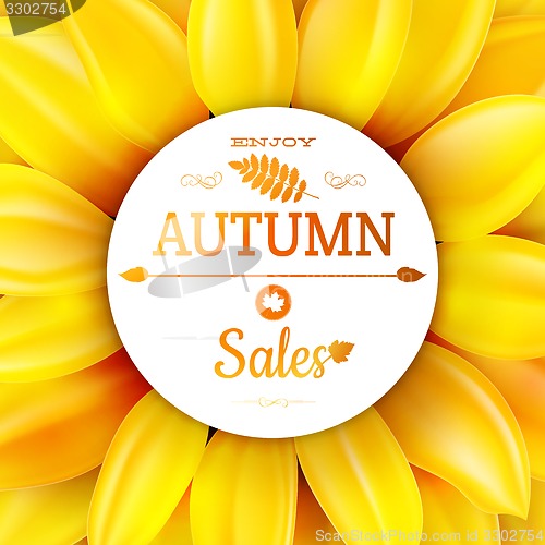 Image of Sunflower autumn sale. EPS 10