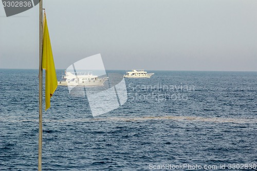 Image of Yacht in the Red Sea hot, sunny day