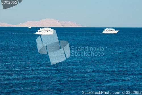 Image of Yacht in the Red Sea hot, sunny day