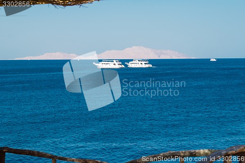 Image of Yacht in the Red Sea hot, sunny day