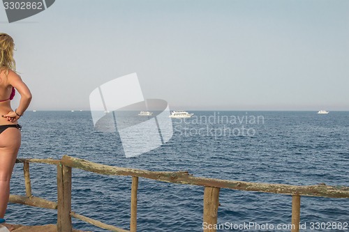 Image of Yacht in the Red Sea hot, sunny day
