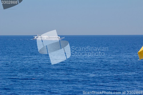Image of Yacht in the Red Sea hot, sunny day