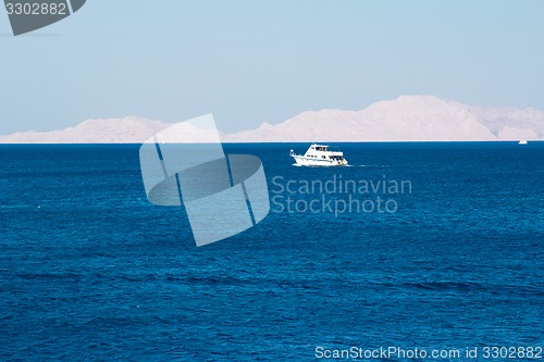 Image of Yacht in the Red Sea hot, sunny day