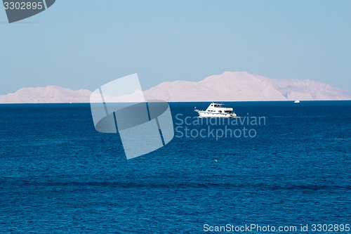 Image of Yacht in the Red Sea hot, sunny day