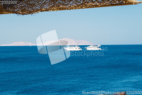 Image of Yacht in the Red Sea hot, sunny day