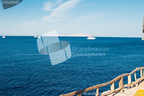 Image of Yacht in the Red Sea hot, sunny day