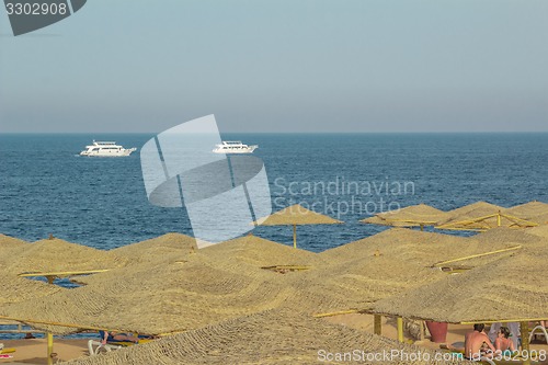 Image of Yacht in the Red Sea hot, sunny day