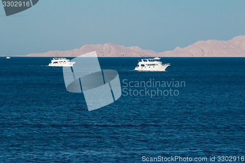 Image of Yacht in the Red Sea hot, sunny day