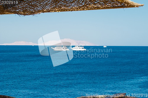 Image of Yacht in the Red Sea hot, sunny day