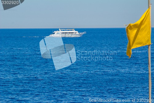 Image of Yacht in the Red Sea hot, sunny day