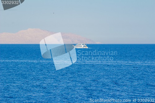 Image of Yacht in the Red Sea hot, sunny day