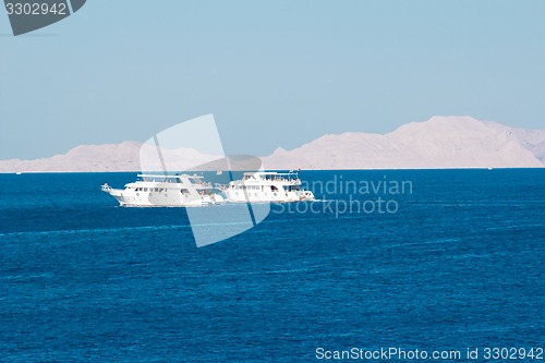 Image of Yacht in the Red Sea hot, sunny day