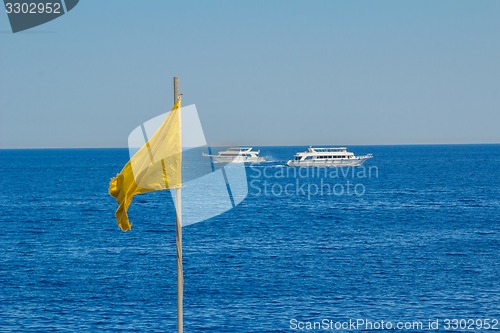 Image of Yacht in the Red Sea hot, sunny day