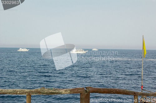 Image of Yacht in the Red Sea hot, sunny day