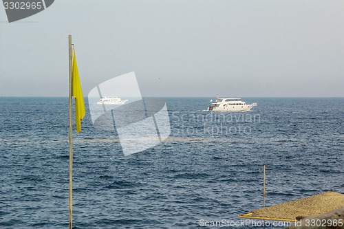 Image of Yacht in the Red Sea hot, sunny day