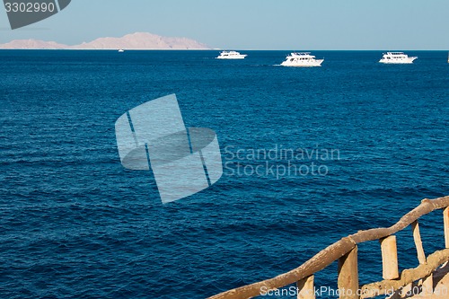 Image of Yacht in the Red Sea hot, sunny day