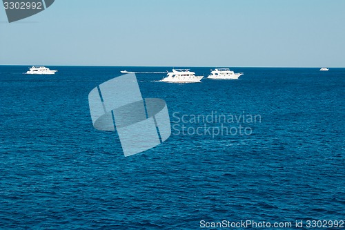 Image of Yacht in the Red Sea hot, sunny day
