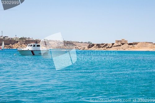 Image of Yacht in the Red Sea hot, sunny day