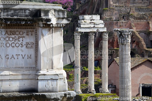 Image of The Roman Forum ruins in Rome, Italy