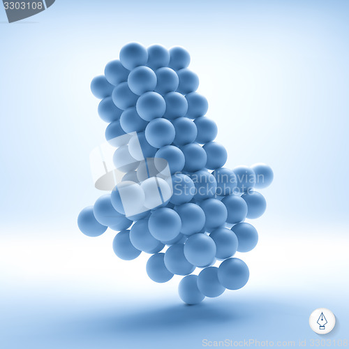 Image of Spheres forming an arrow. Business concept illustration. 