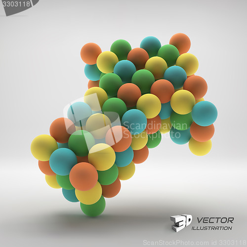 Image of Spheres forming an arrow. Business concept illustration. 