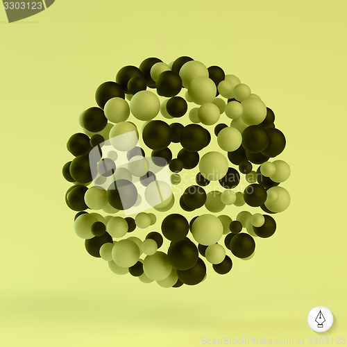 Image of Molecular structure with spheres. 3d vector Illustration. 