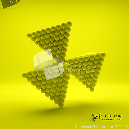 Image of Pyramid of balls. 3d vector illustration. 