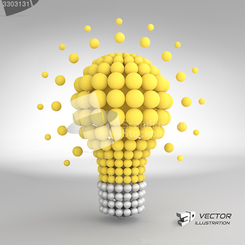 Image of Lightbulb. Idea concept. 3d vector illustration. 