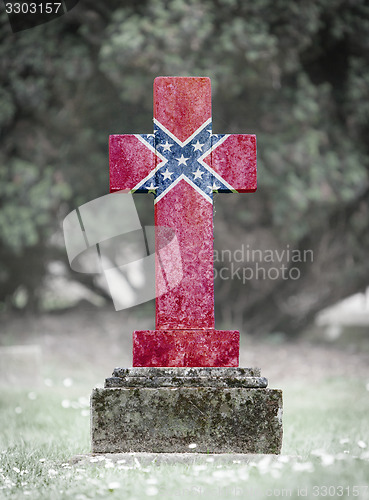 Image of Gravestone in the cemetery - Confederation flag