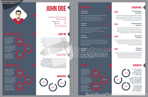 Image of Two sided resume curriculum vitae 