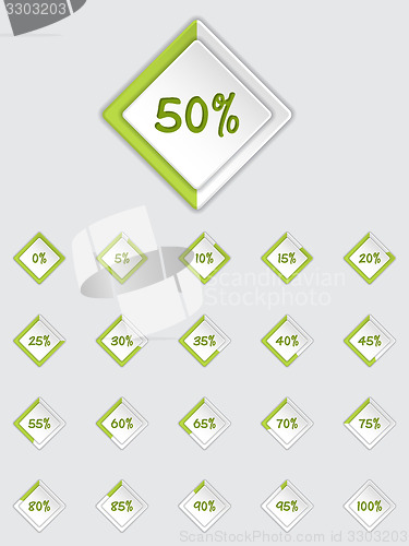 Image of Cool 3d loader icon set in green