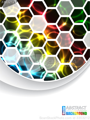 Image of Cool brochure with hexagons and color plasma