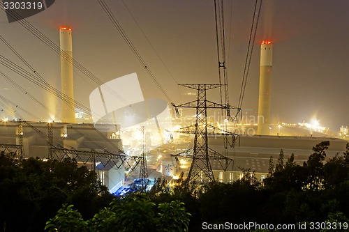 Image of Power station at night