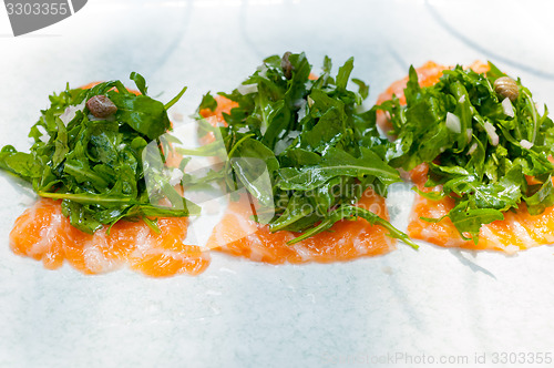 Image of fresh salmon carpaccio