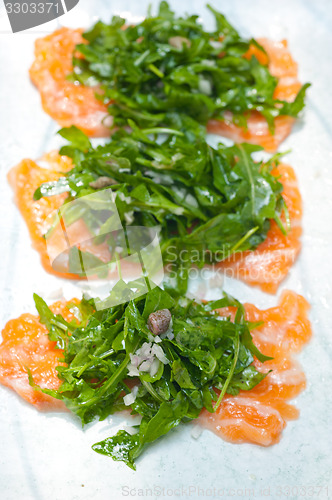 Image of fresh salmon carpaccio