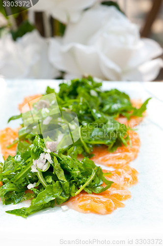 Image of fresh salmon carpaccio