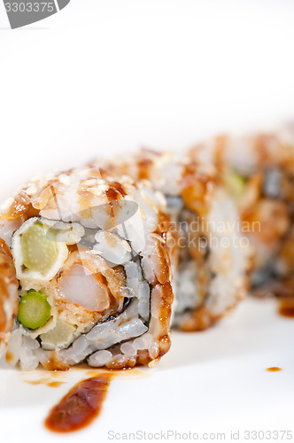 Image of fresh sushi choice combination assortment selection 