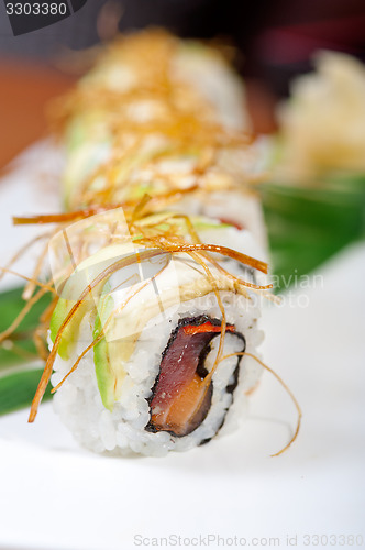 Image of fresh sushi choice combination assortment selection 