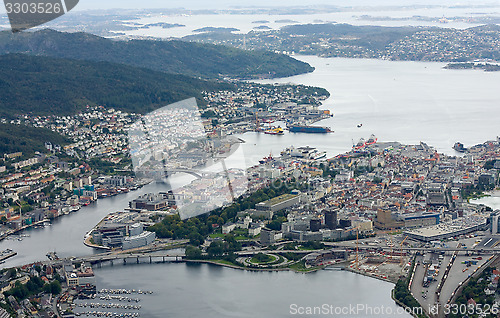 Image of View over the port of Bergen