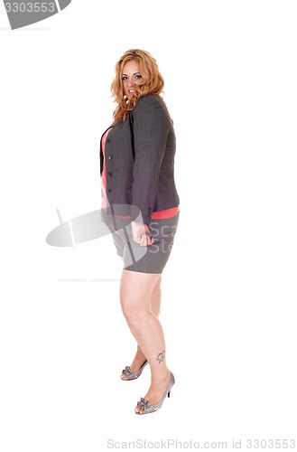 Image of Plus size woman in shorts.